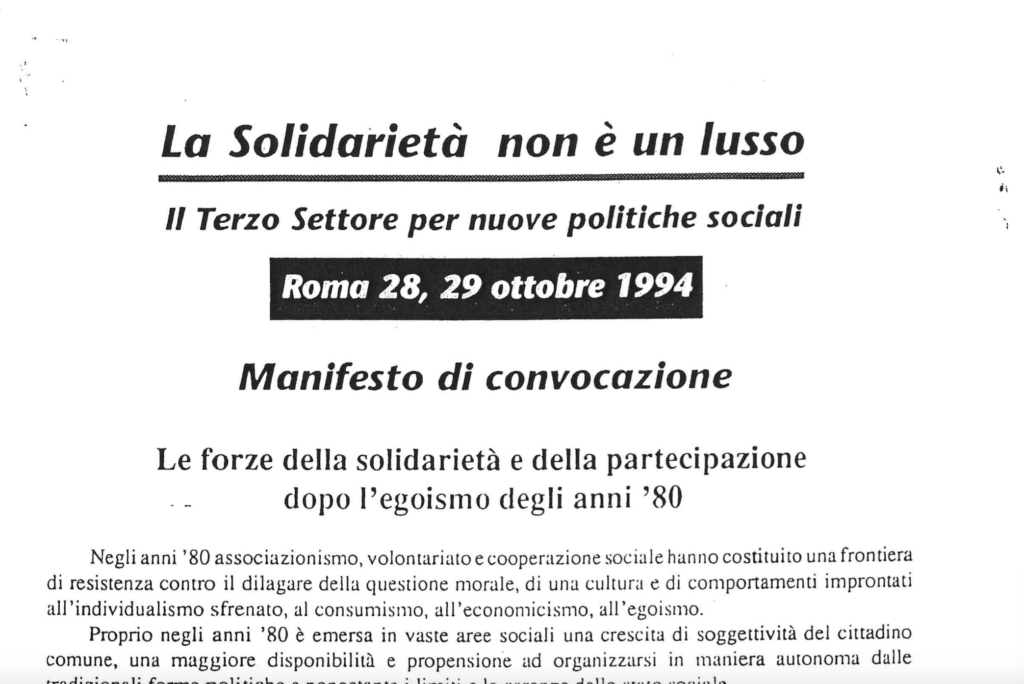 Il manifesto dell'iniziativa dell'ottobre 1994 